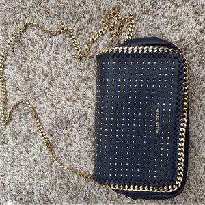 Allen Solly Black Crossbody Bag with Gold Chain